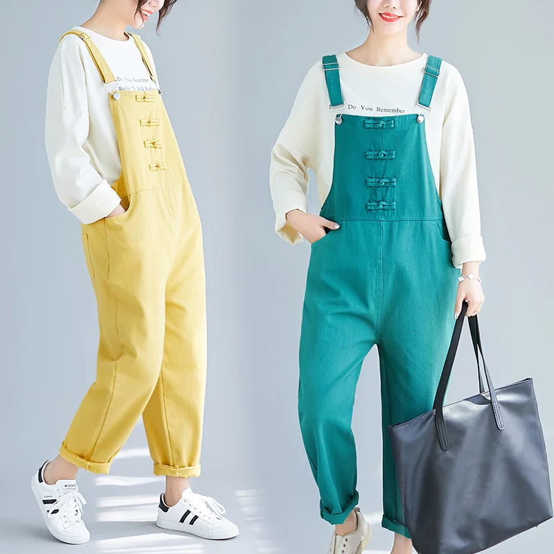 Желтый зеленый черный джинсовый комбинезон большого размера корейский Стиль