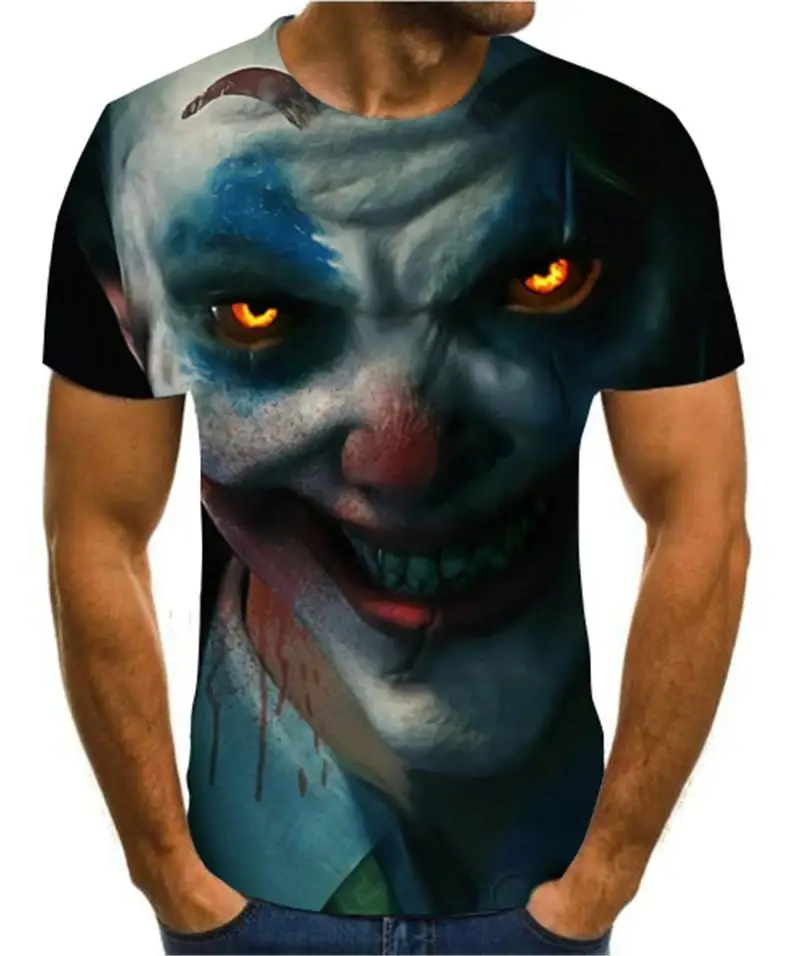 

2021 Hot Sale Clown Pattern 3DT Shirt Male/Female All-Match 3D Printing Horror Casual Fashion T-Shirt Size XXS-6XL