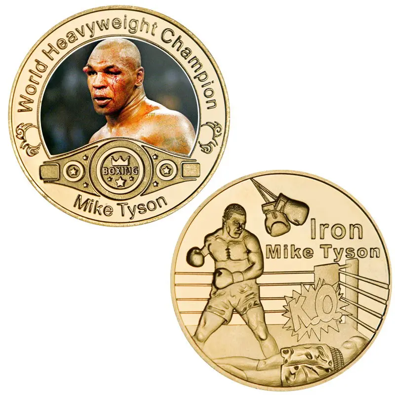 Boxing King Gold Plated Commemorative Coin World Heavyweight Champion Collectibles Sports Challenge Medal Gift Idea for Him | Дом и сад