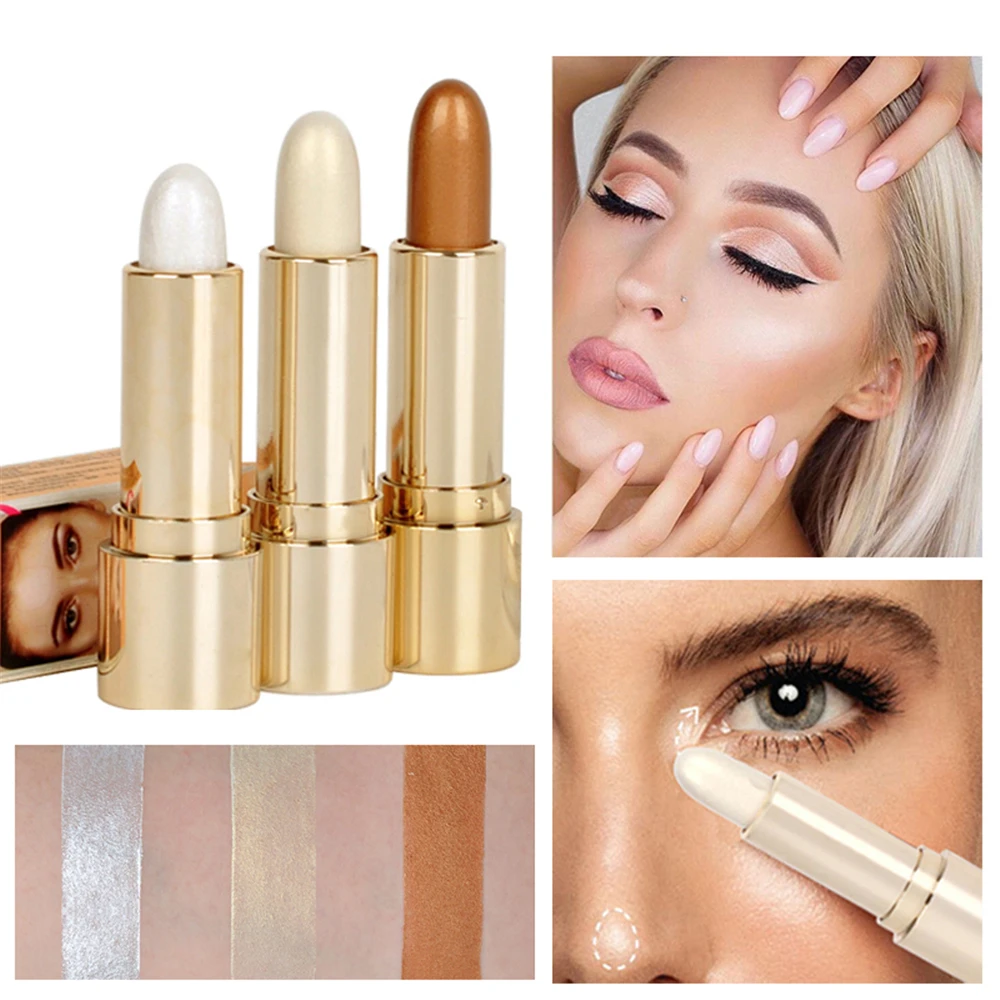 

HANDAIYAN 3D Highlight Embellish Contour Highlighter Pencil Brighten Skin Face Makeup Bronzers Highlight Contour