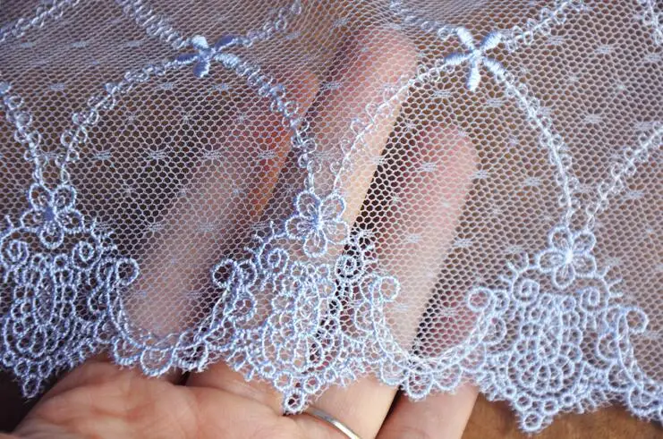 1 метр синяя серия ручной работы DIY аксессуары для одежды Свадебная Цветочная вышивка кружева ткани шторы диван швейная кружевная отделка 20 см