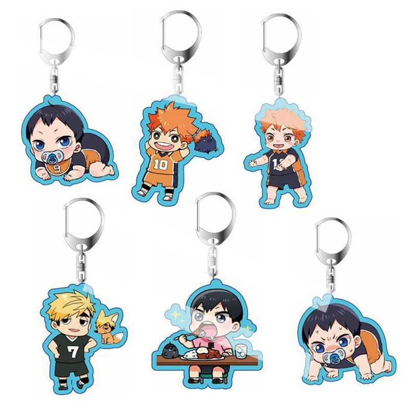 Высокое качество Аниме Haikyuu Kageyama Hinata Kenma Kozume акриловый брелок для ключей