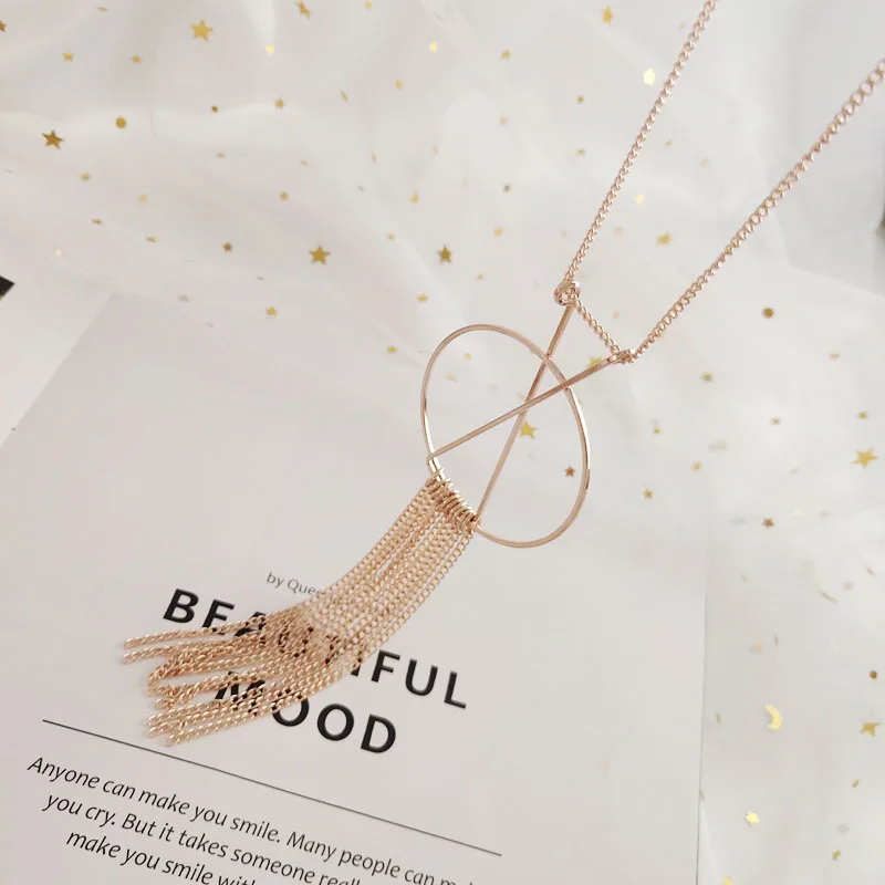 V054 бигбинг модные ювелирные изделия круглая цепь кисточка сердце длинная