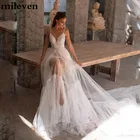 Платье Свадебное Smileven с V-образным вырезом, пикантное пляжное на бретелях-спагетти, богемные свадебные платья