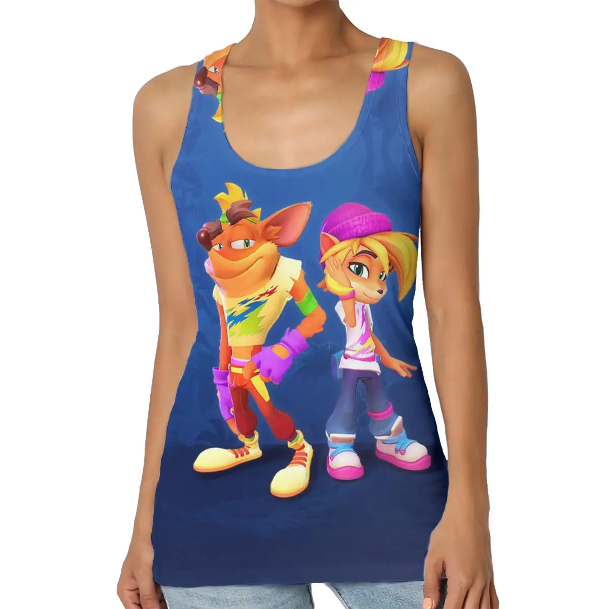 

Crash Bandicoot Print Tank Top Women Sleeveless Summer Graphic Vest Fashion Tops for Teens Vogue Camiseta Tirantes Mujer