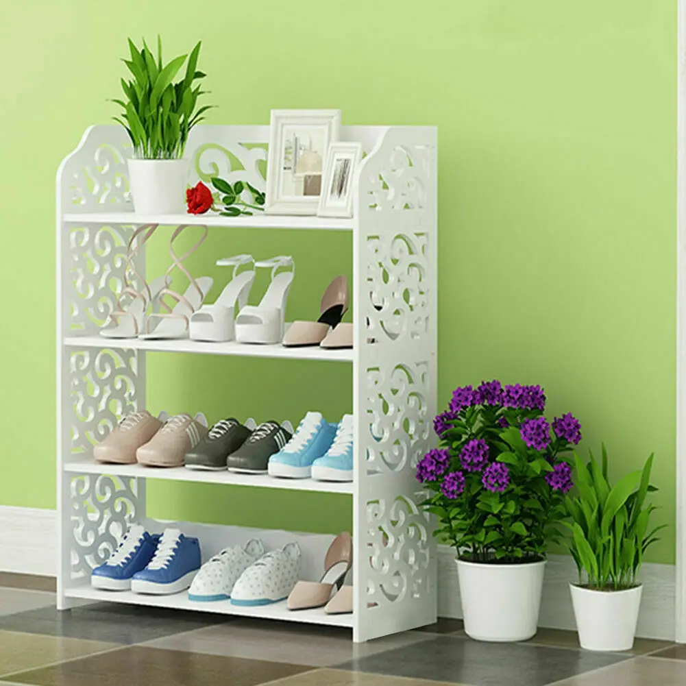 

4-ярусный выставочный стенд обувные стеллажи для хранения вещей, подставка для хранения Организатор Шкаф книжная полка мебель