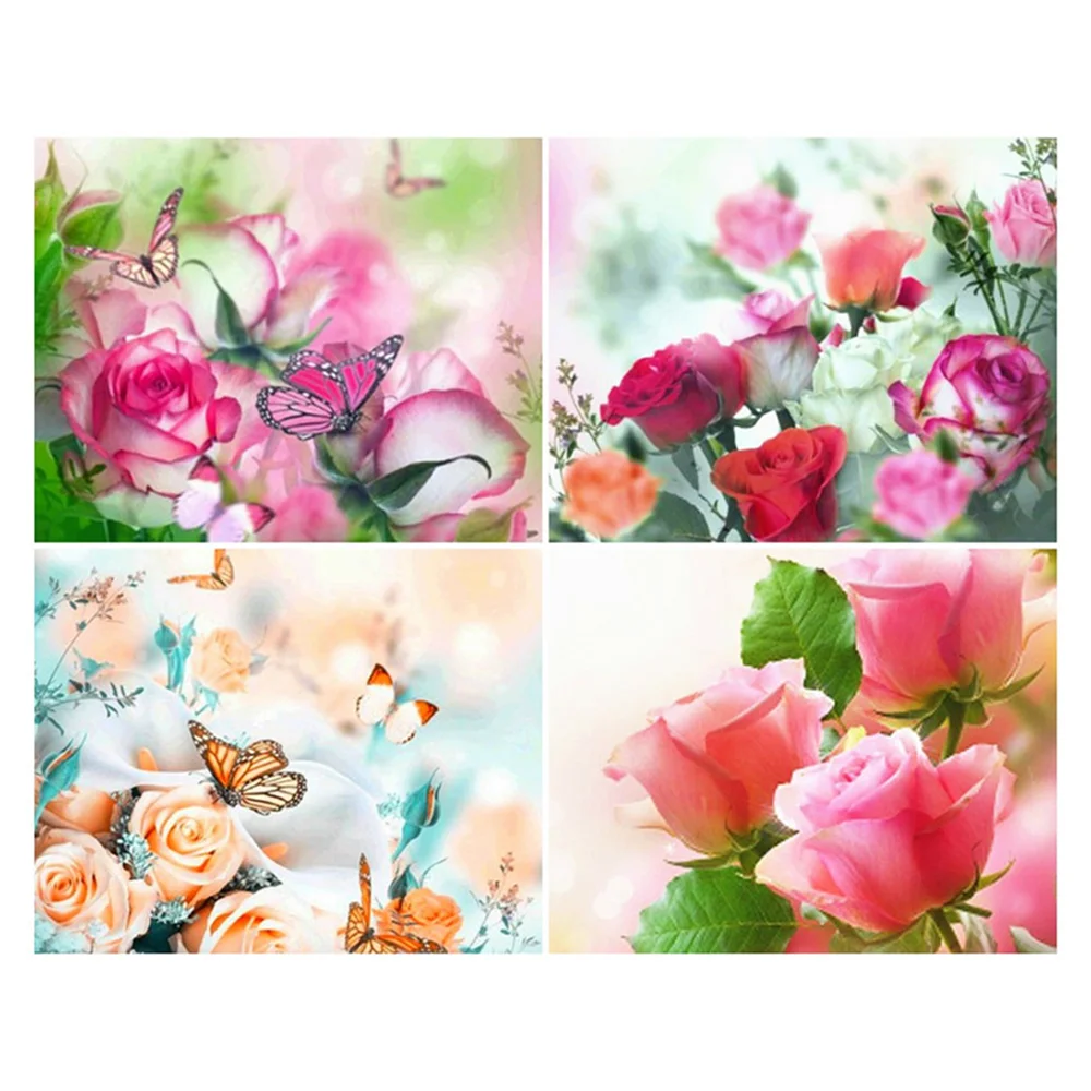 

"Rose Flower" Picture 5D DIY Diamond Painting Square/Round Full Drill Mosaic Cross Stitch Kit Artist Home Decoration