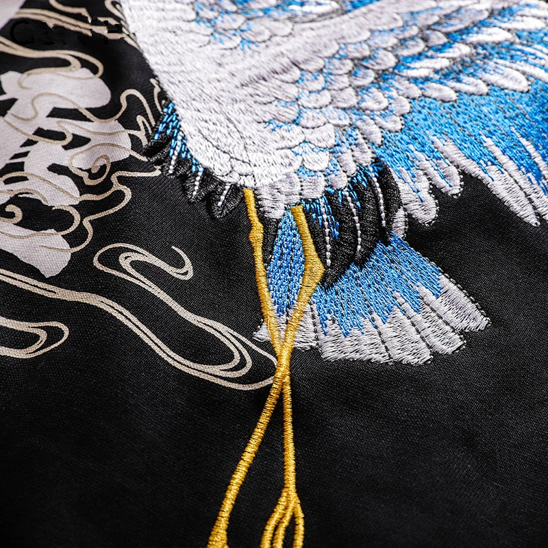 Толстовки с вышивкой журавля китайскими птицами толстовки капюшоном в стиле