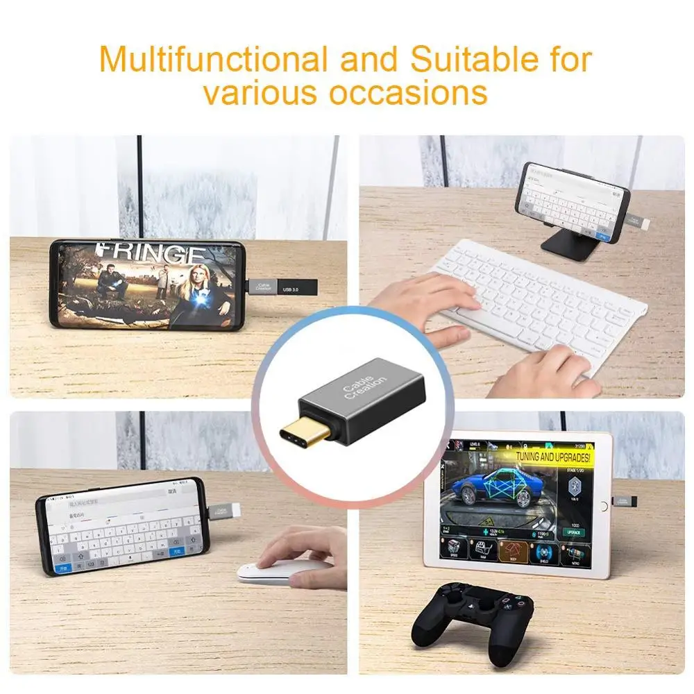 Адаптер USB Type C маленький черный с папа на 3 0 A мама поддержкой OTG совместим MacBook/Pro