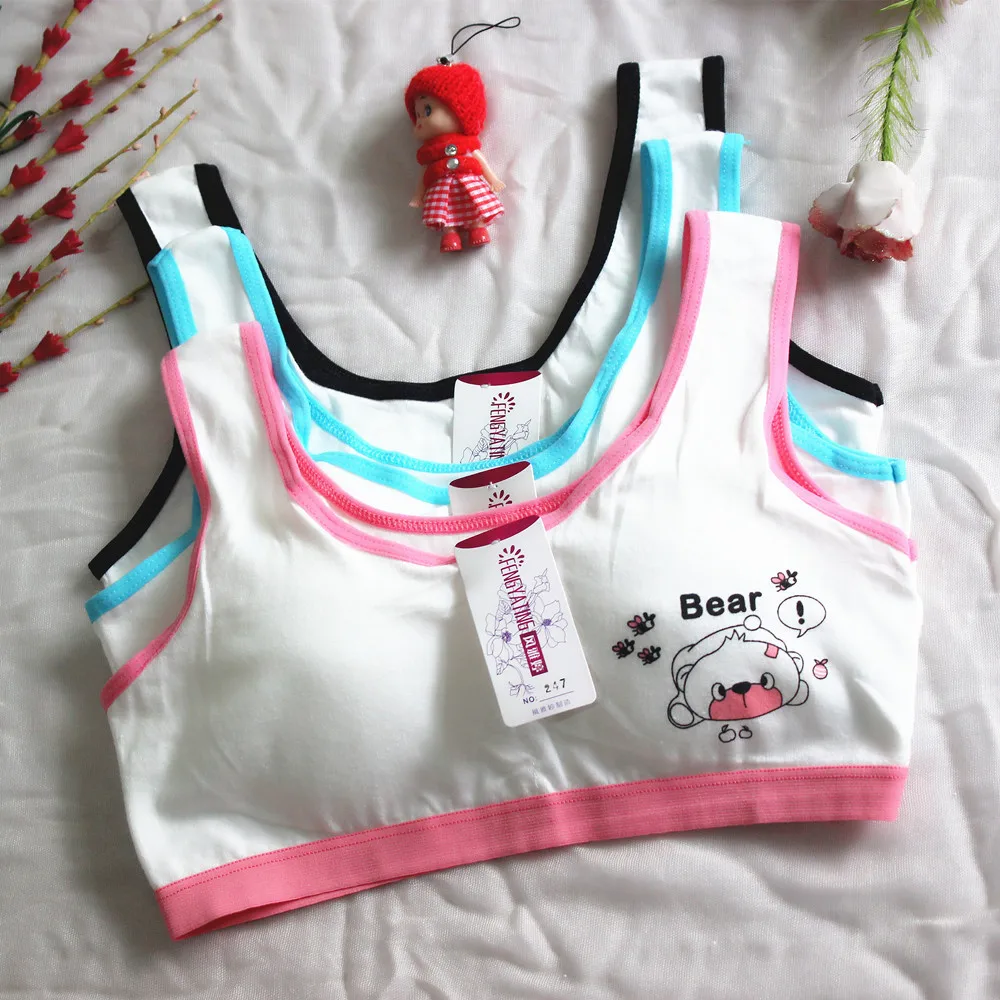 Период развития Жилет для девочек Нижнее белье Хлопковый бюстгальтер без
