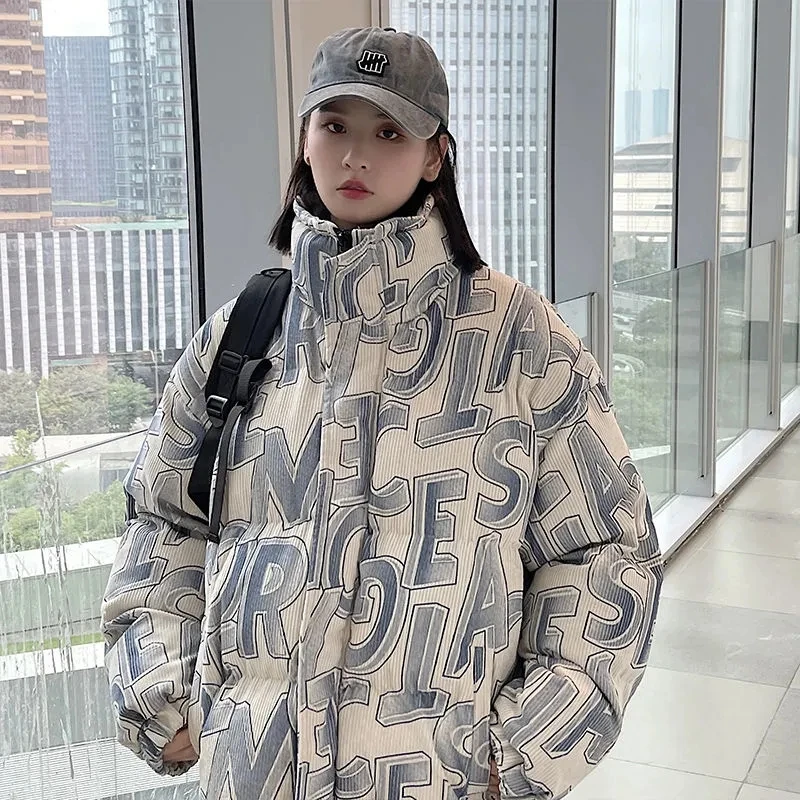 

2021 Winter Men And Women Harajuku Corduroy Jackets Thick And Comfortable Design Sense Of Street Hip-Hop Jacket Trend