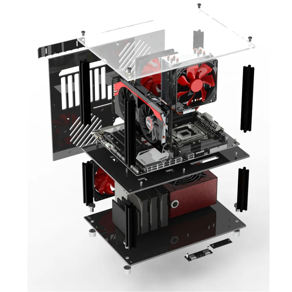 Акриловый матовый чехол сделай сам для компьютера с поддержкой ITX двухслойный