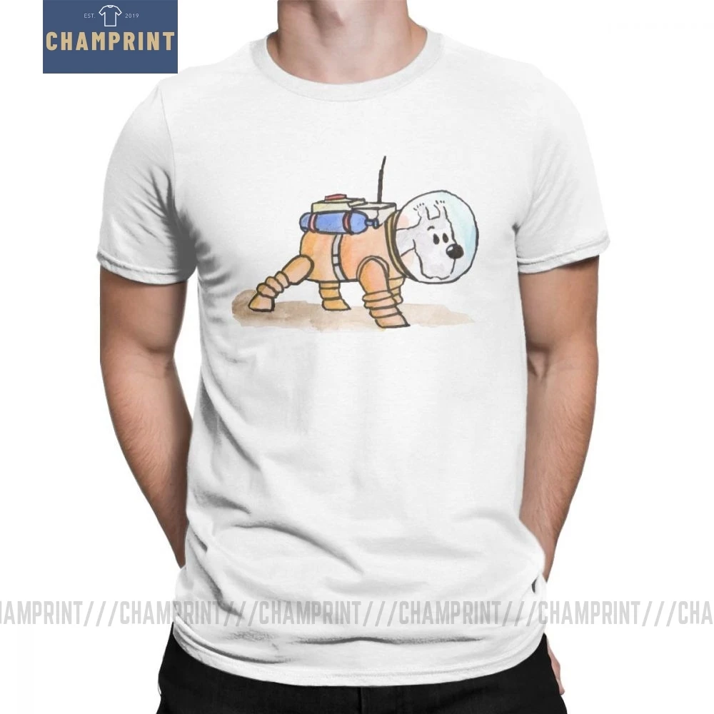 Мужская футболка из чистого хлопка Tintin Snowy The Adventures Of новинка футболки с вырезом
