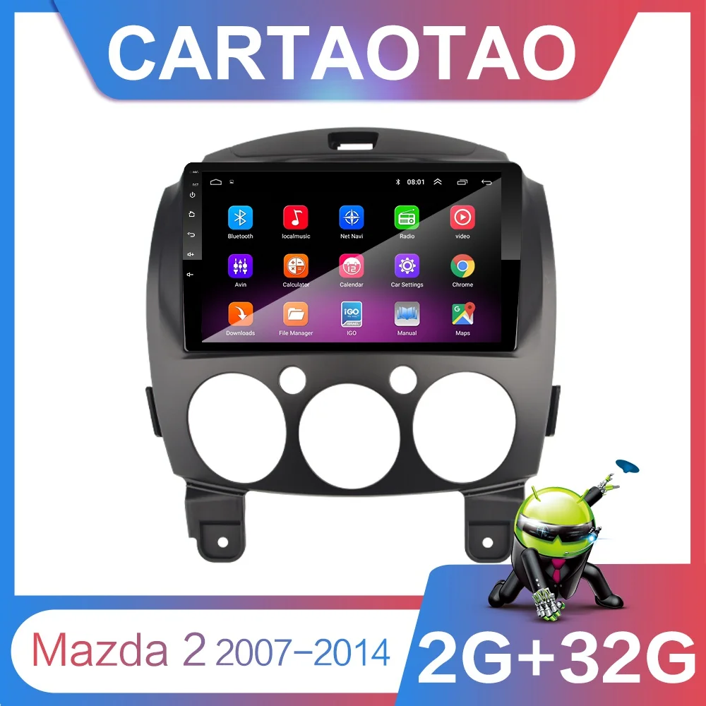 2G+ 32G " Android 8,1 GO автомобильный Радио dvd-плеер для MAZDA 2/Jinxiang/DE/третьего поколения 2007- 2Din радио gps навигация WiFi