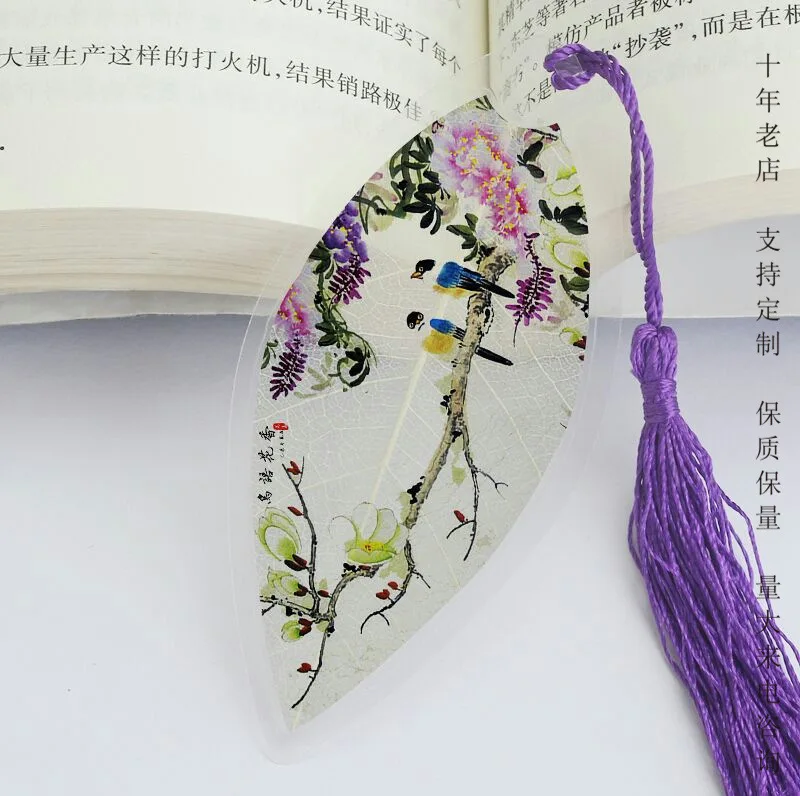 Картина с цветами и птицами закладка венами узел из бамбука сливы свадебное