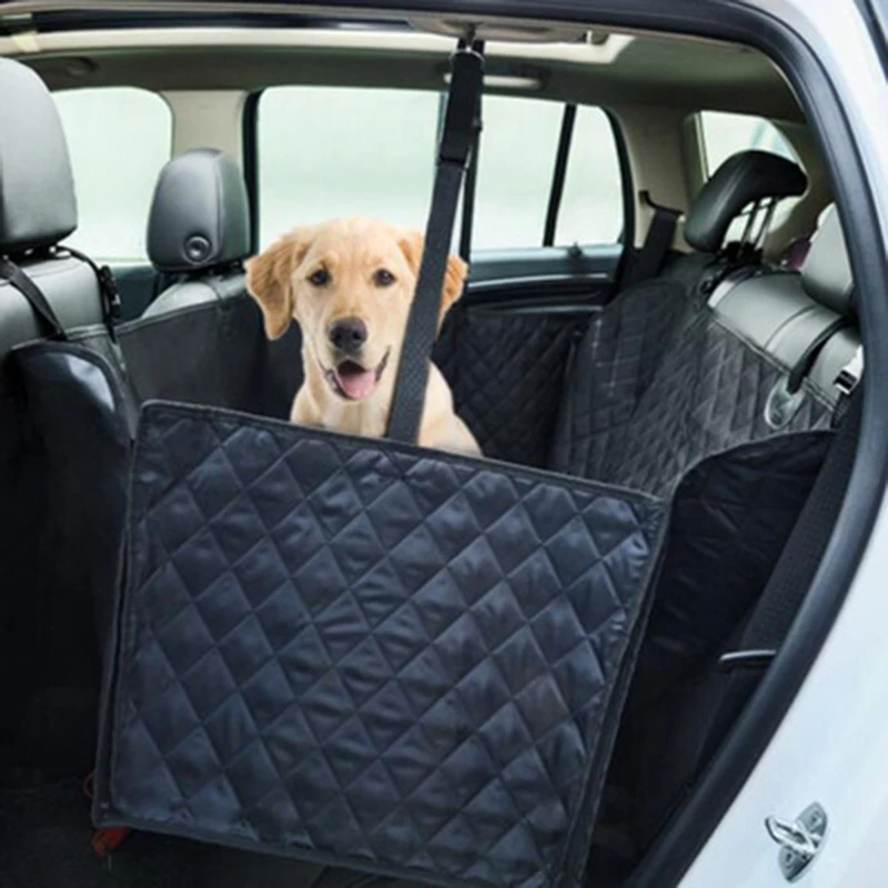 

LauguDog Dog Car Seat Cover Rear Back Mat Non-slip Cushion Pet Carrier Hammock Cushion Protector With Pocket Pets Outdoor Travel