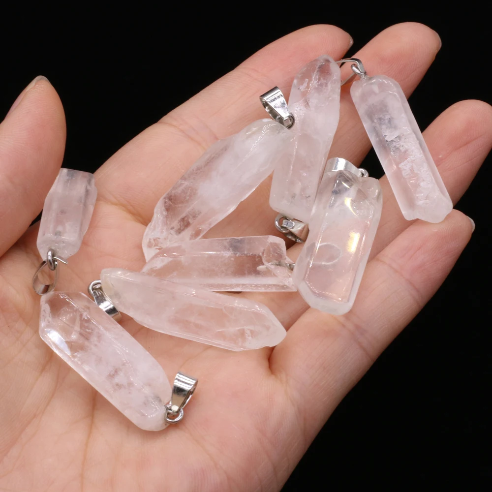 

Best Selling Fashion Natural Stone Semi-precious Stone Irregular Shape White Crystal Pendant for Making DIY Necklace Accessories