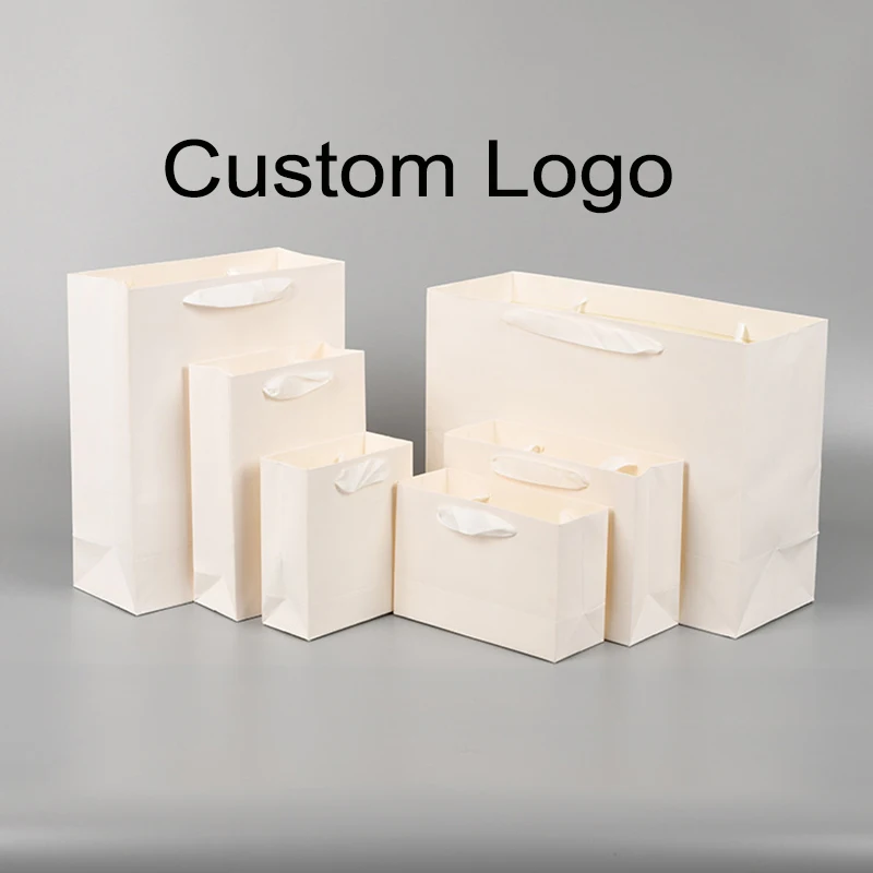 

15Pcs Custom Logo Gift Paper Packing Bag Craft Packaging Personalization business Shopping Clothes package Kraft Bags