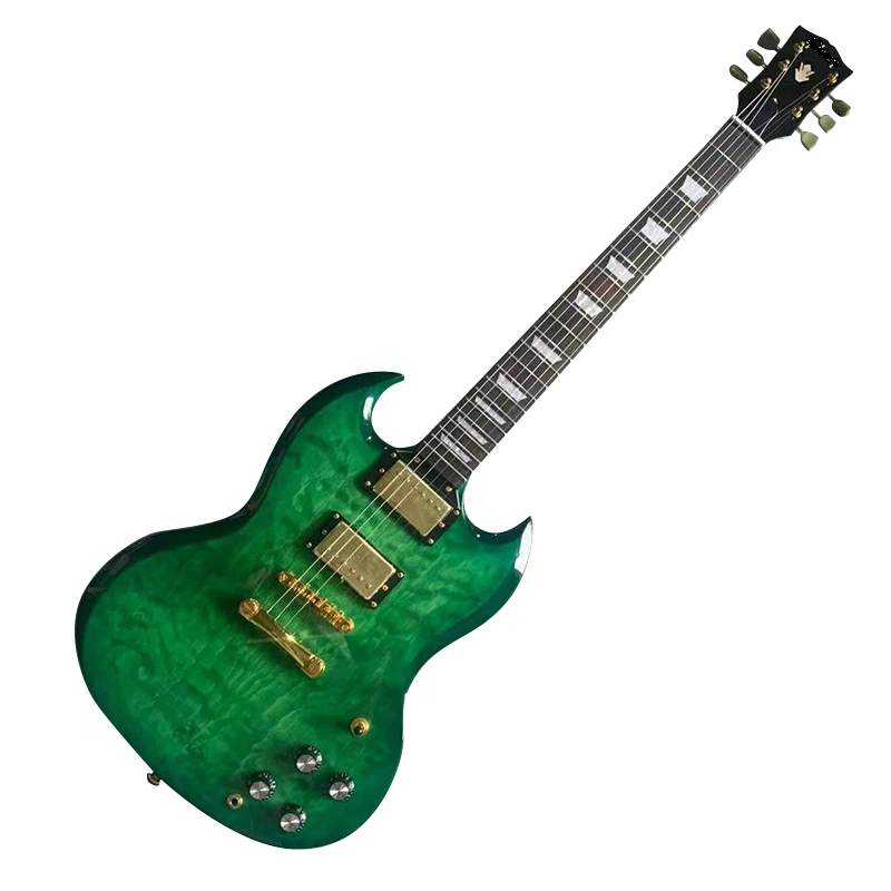 

An SG electric guitar looks like green Warcraft. It is suitable for beginners and Guitar Masters. It is delivered home free of t