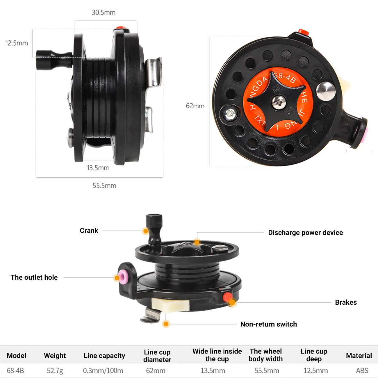 

Winter Ice Fishing Reels Ball Bearings Reels Mini Fishing Reel Carp Fishing Outdoor Fish Brake Handle Front Reel Tool