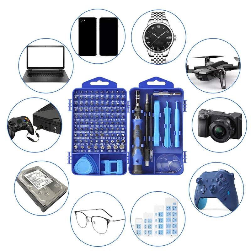

117-In-1 Screwdriver Set Watch Eyeglass Repair Tool Kit for Computer Laptop Tablet iPhone PS5/PS4/