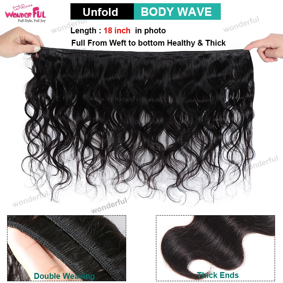 Wa прекрасного тела волна пряди с закрытием перуанский волос 100% волосы