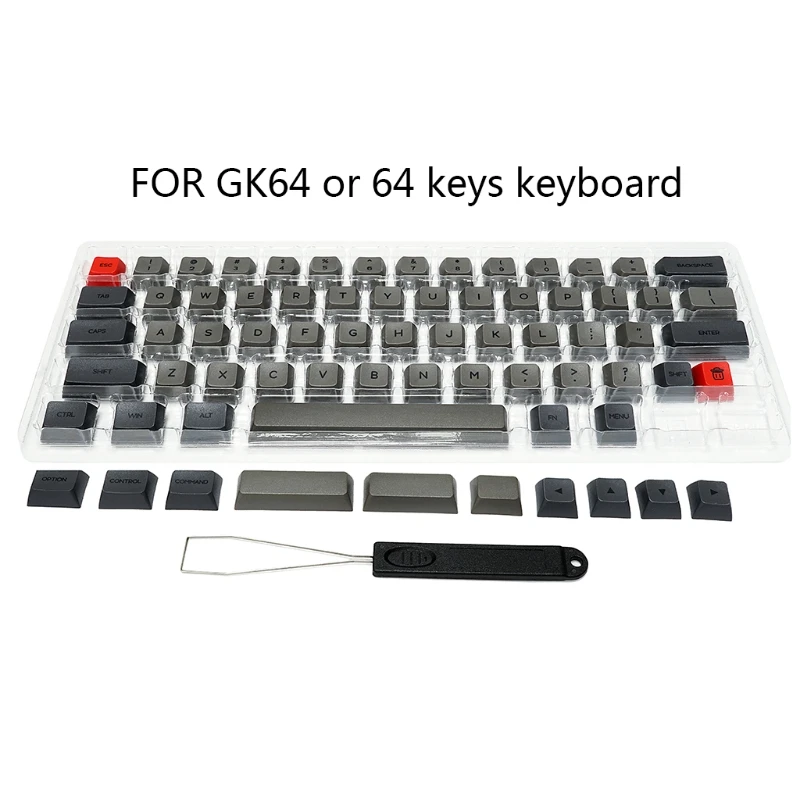 

64 Keys Keyset Double Color PBT Thick Keycap for GK64 Mechanical Gaming Keyboard