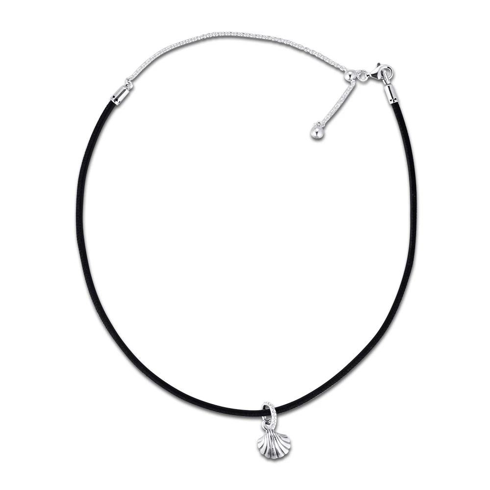 Женское колье из серебра 925 пробы с подвеской в виде ракушки | Украшения и