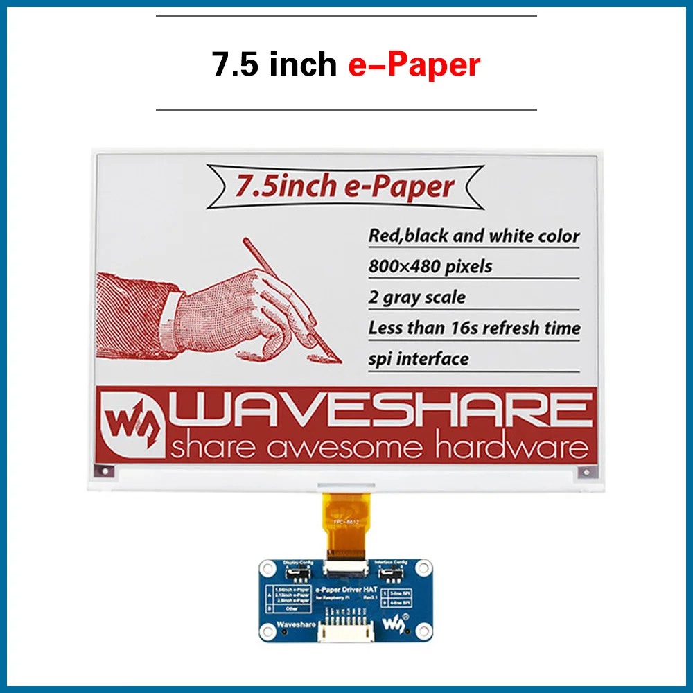 

3,5-дюймовый SPI 3-цветный Epaper Eink E-paper E-ink модуль экрана дисплея комплект для Raspberry Pi 4B/3B +/3B/Zero Jetson Nano Arduino