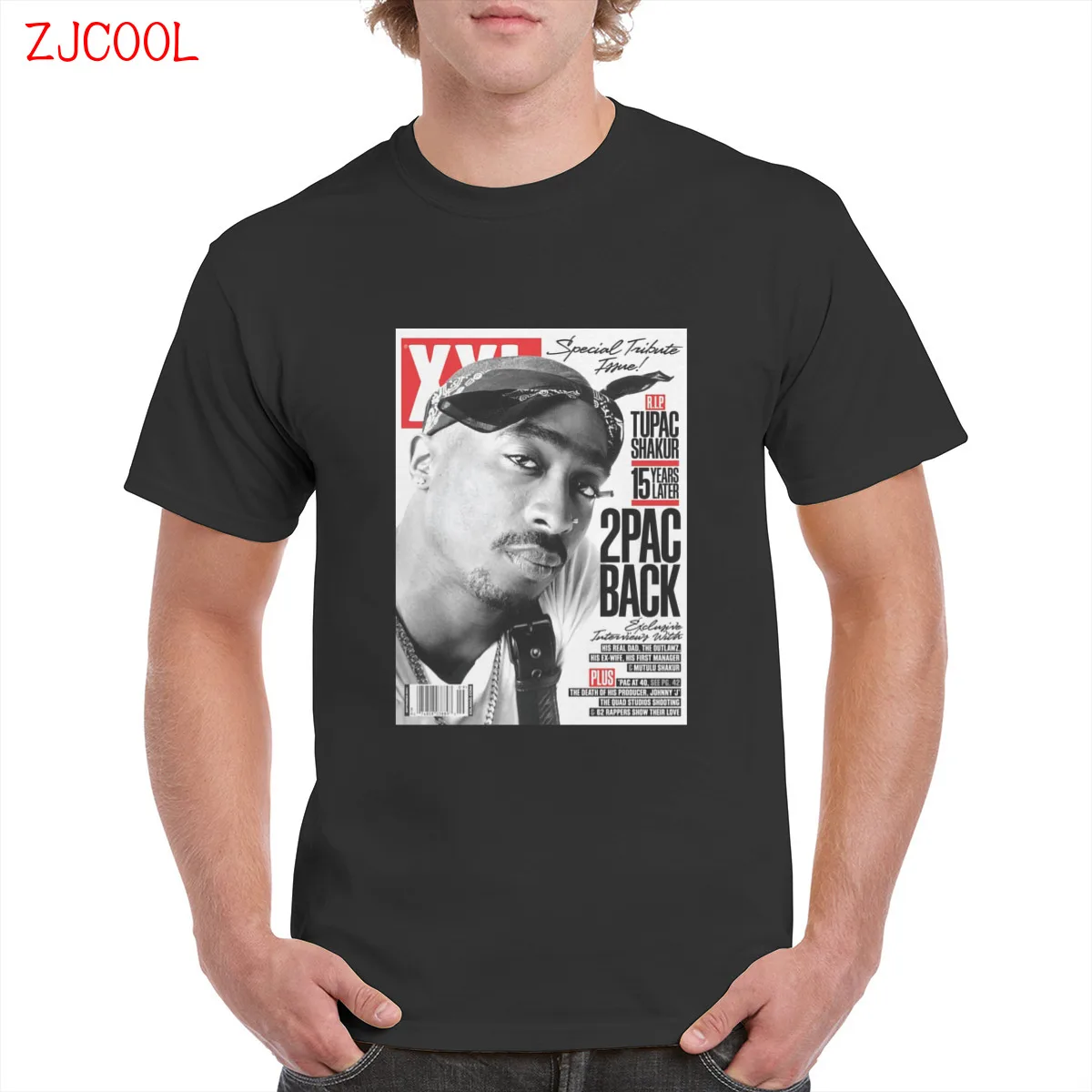 

TUPAC COVER MAG t shirt Harajuku Streetwear Top Soft Oversized Tee Hip Hop Rapper Graphic T-Shirt 100% Cotton Female/Man