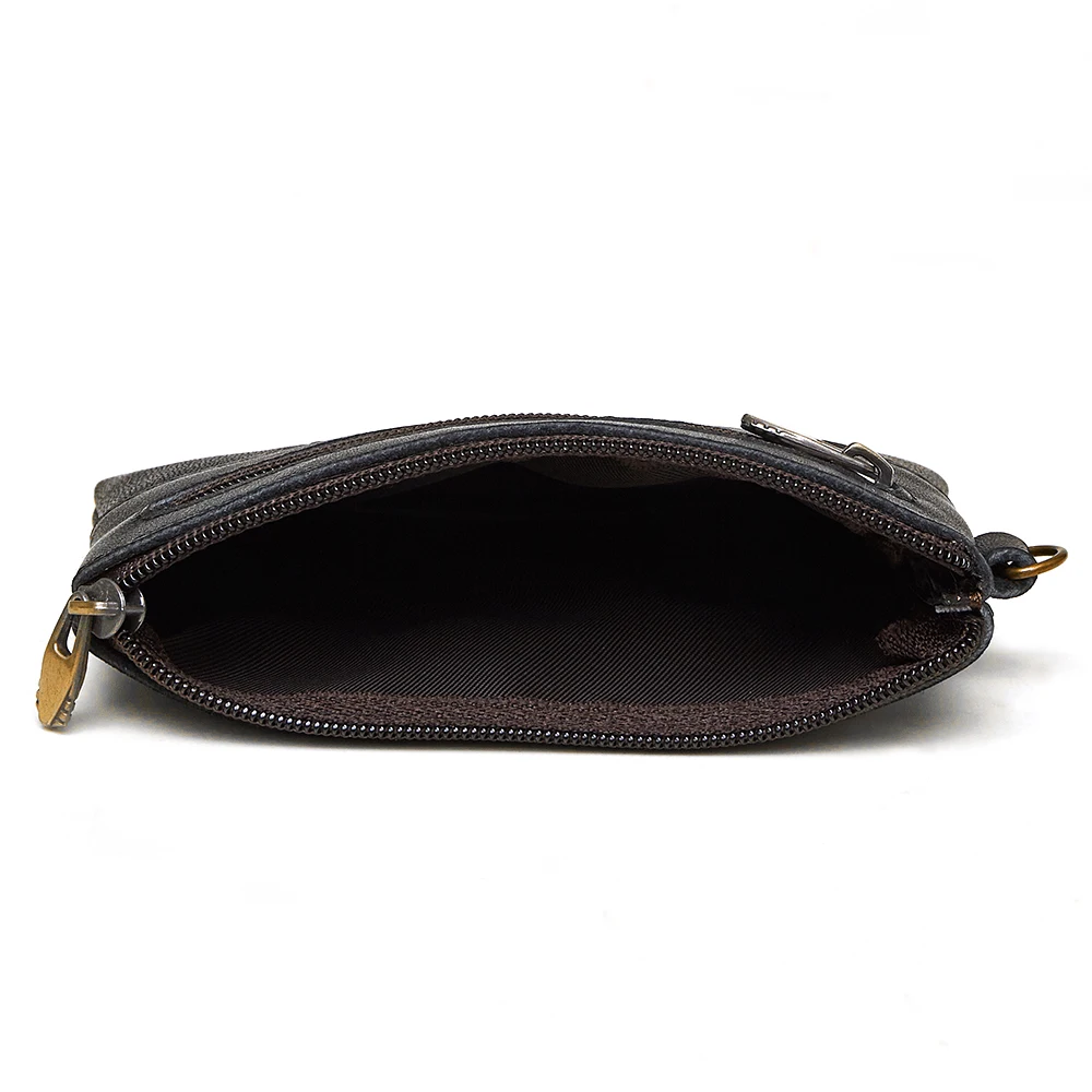 Кошелек для монет и кредитных карт из натуральной кожи с молнией для мужчин и женщин, винтажный, узкий и короткий, новый.