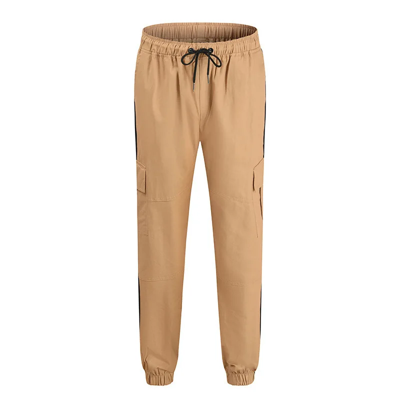 

WEPBEL Mens Cotton Sports Pants Cargo Pants for Mens Fashion Leisure Stripe Sweatpants Trousers Mens Long Pants