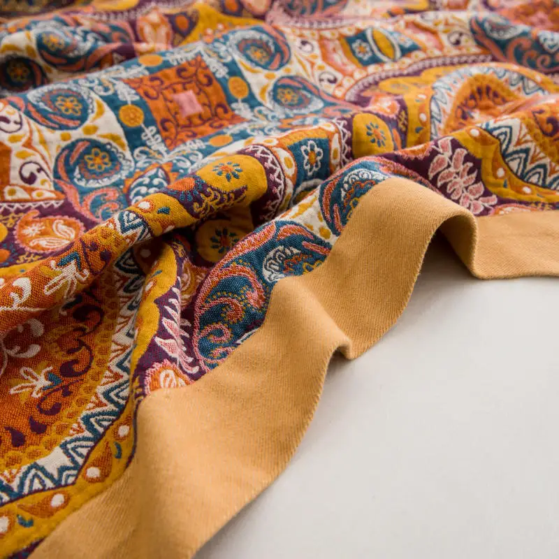 للبيع الصيف منشفة البطانيات للأسرة غزل القطن محبوك بوهو الصيف لحاف المفرش الملكة الملك حجم كبير الموضوع البطانيات