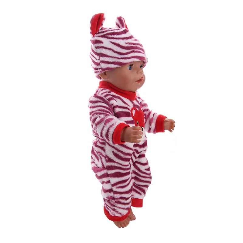 Набор плюшевой одежды + шапка талисман с тигровым узором для 18-дюймовой