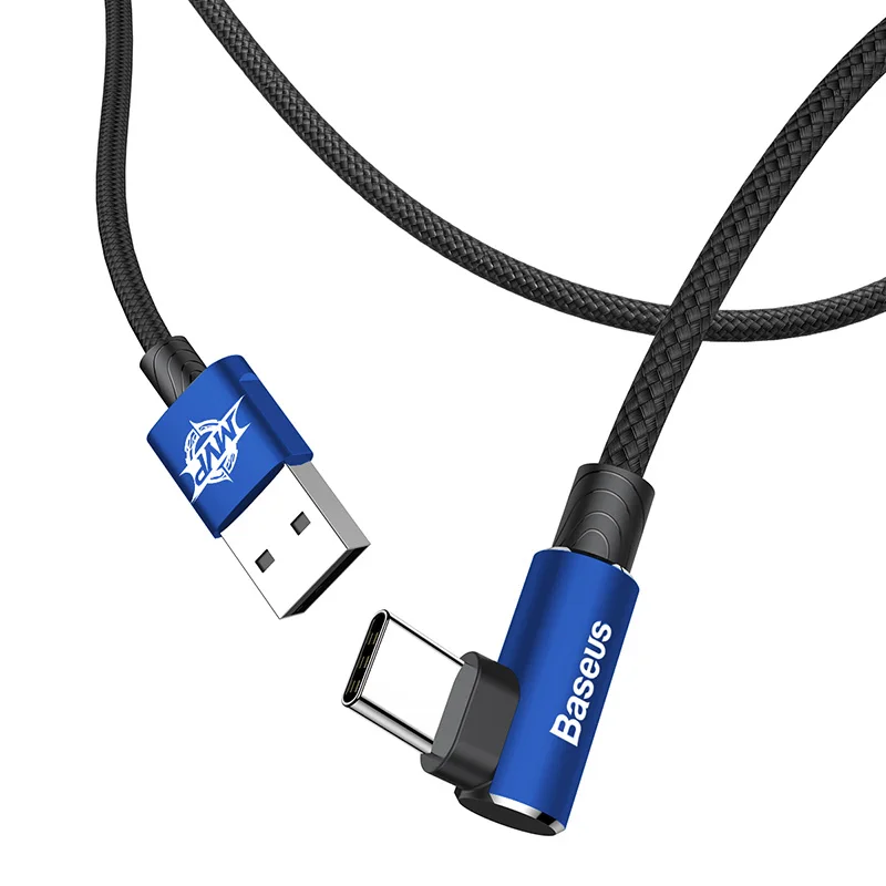 

Baseus USB Type C cable for Samsung galaxy S9 S8 for Xiaomi Mi 5 90 degree charging charger cable fast charging wire cord USB-C