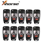 Xhorse XNAU02EN для Audi Flip 4 кнопочный беспроводной дистанционный ключ английская версия 10 шт.лот