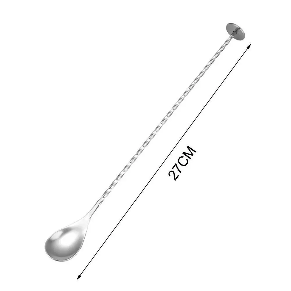 

1PC Steel Mixing Cocktail Spoon Pattern Drink Shaker Kitchen Muddler Stirrer Twisted Tableware Spoon Stirring N8Z3
