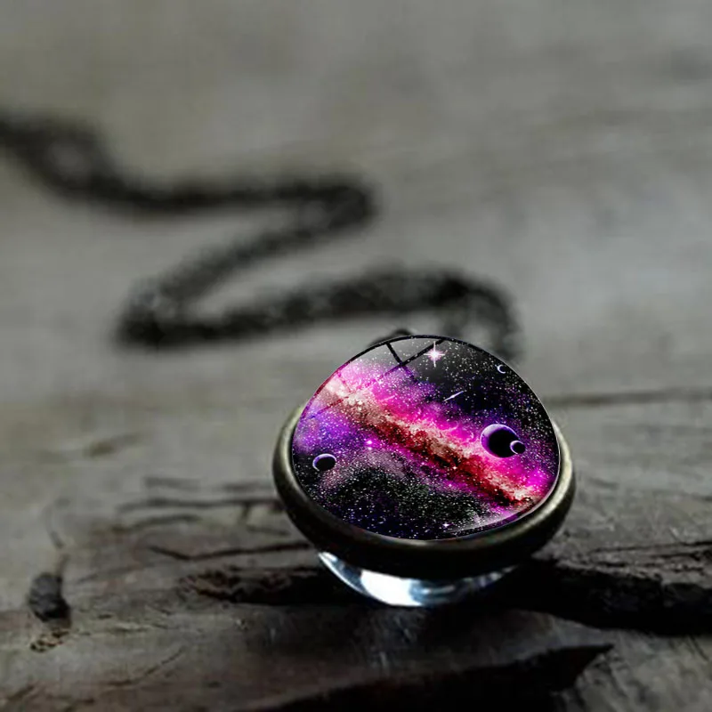 Ожерелье с подвеской в виде планеты на солнечной системе двухстороннее ожерелье