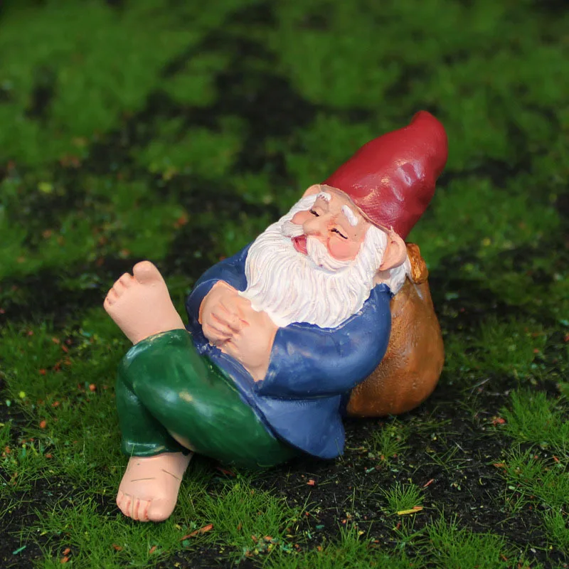 

Mini Funny Lying Dwarf Gnome Statues Resin Fairy Garden Dog Snail Hedgehog DIY Craft Micro Landscape Outdoor Figurine Ornaments
