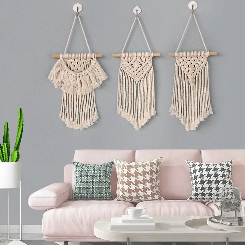 

Hand-woven Hanger Macrame Wall Hanging Art Woven Tapestry Bohemian Crafts Decoration Exquisite Tapestry For Home Bedroom K2b9