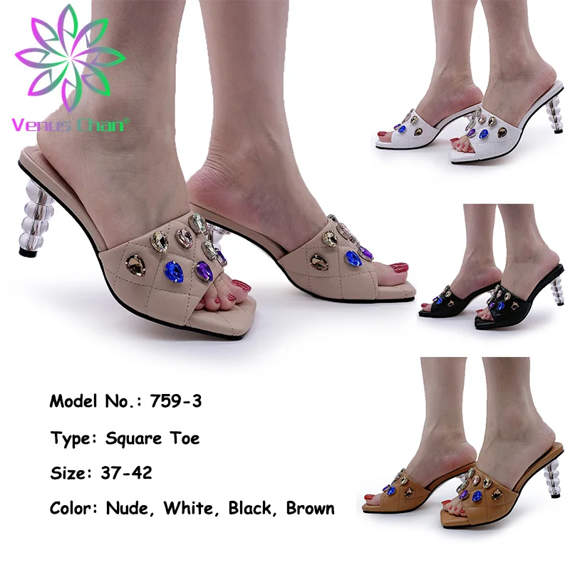 

African Women Shoes Decorated with Rhinestone Italy Women Shoes for Party Italian Women ShoeS Summer Sexy High Heels Pumps
