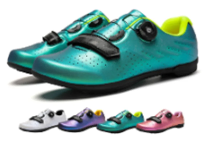 Murah Sepatu Bersepeda Bergesper Ganda Kualitas Tinggi Sepatu Bersepeda Balap MTB Sepatu Sepeda Dengan Pengunci Otomatis Bersirkulasi Sepatu Bersepeda Profesional