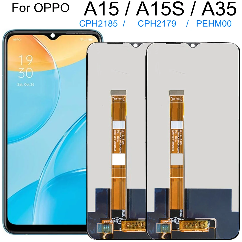 ЖК-дисплей 6,50 дюйма для OPPO A15S CPH2179 A35 PEHM00, ЖК-дисплей, детали для замены ЖК-дисплея OPPO A15S