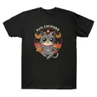 Забавная винтажная Мужская футболка с рисунком сатаны, кота, града, люципура, кошки, версии для влюбленных, Повседневная футболка в стиле Харадзюку, Ullzang, мужские топы