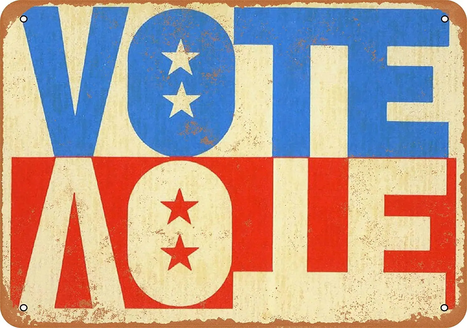 

Metal Vintage Funny Tin Sign 1972 Red, White and Blue Vote