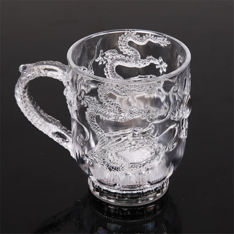 Горячая вода Индукционная чаша с драконом светодиодный бокал для вина в воде