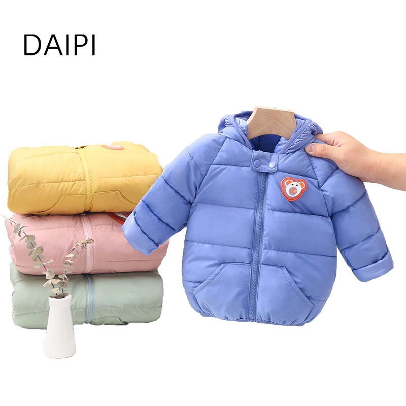 

Новая модная детская зимняя куртка, однотонная теплая зимняя куртка для маленьких мальчиков с мультяшным рисунком, одежда для маленьких де...