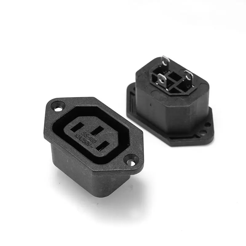 Электрическая розетка переменного тока IEC320 C14 C13 3 контакта 250 В с предохранителем