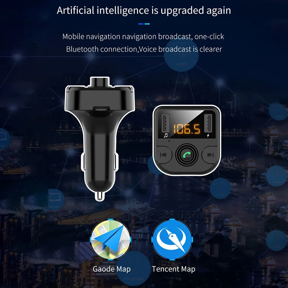 KISSCASE, Автомобильный mp3 плеер, громкая связь, беспроводной Bluetooth комплект, fm-передатчик, ЖК-дисплей, автомобильное USB зарядное устройство, FM модулятор, автомобильные аксессуары