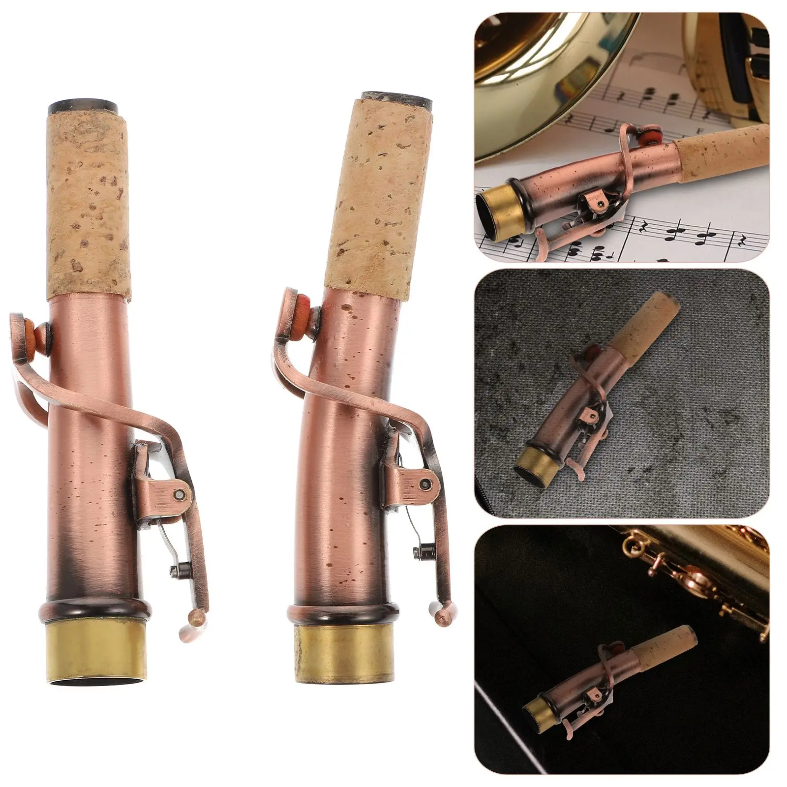 

2Pcs Saxophone Straight Neck and Curved Neck Professional Retro Sax Accessories